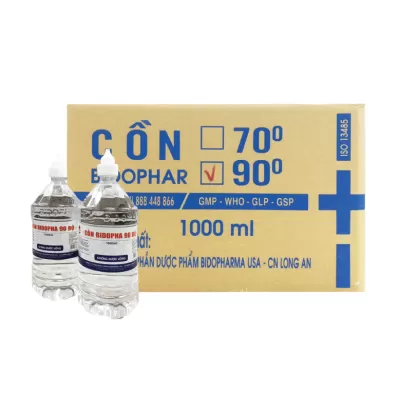 Cồn 90 Độ Bidopha 1000ml Thùng 15 Chai